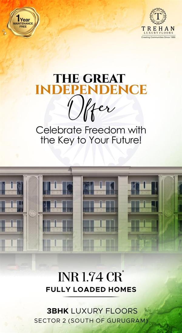 3 BHK Trehan Luxury Floors in Trehan Valley, Sohna –Luxury Floor  South of Gurugram